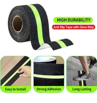 5Meter Anti Slip Tape with Glow in Dark Stripe for Stairs Waterproof Non Slip Strips for Stair Treads Black & Green Non-Slip Traction Tapes
