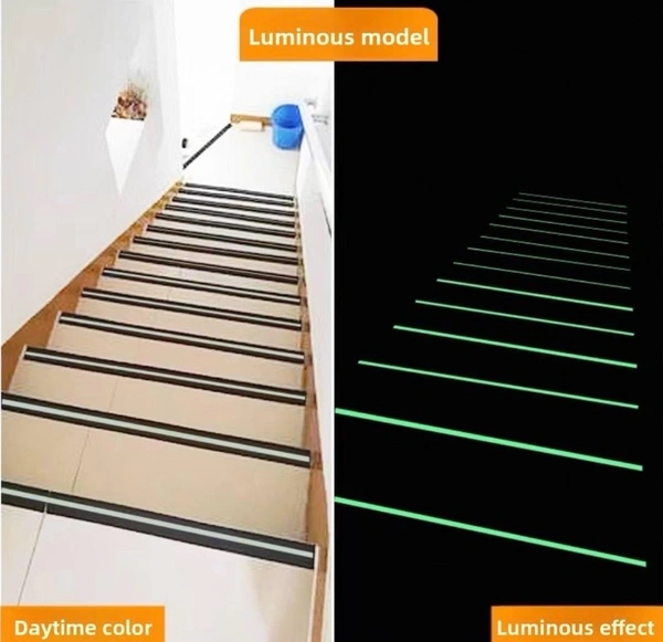 5Meter Anti Slip Tape with Glow in Dark Stripe for Stairs Waterproof Non Slip Strips for Stair Treads Black & Green Non-Slip Traction Tapes