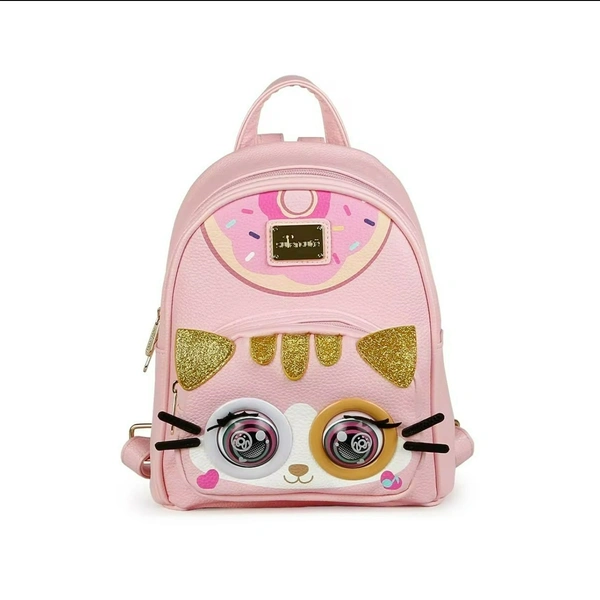 Superctue 3D Blinking Unicorn Backpack School Bag Set for Kids Back to School Gift Made of PU Material - Pink
