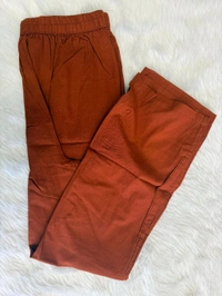 Burnt Orange Abstract Print Kurta Set - XL