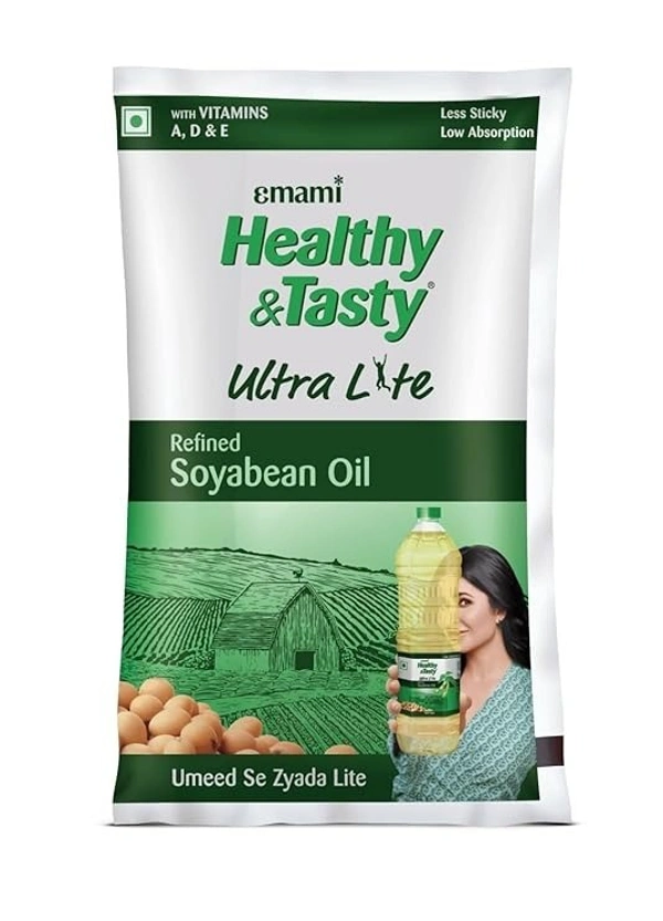 Emami Healthy And Tasty Ultra Lite Refined Soyabean Oil Pouch, 825 G