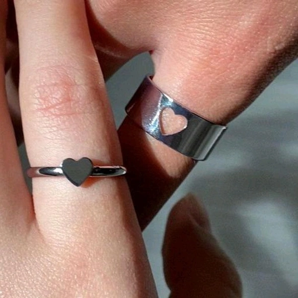 Couples Heart Shaped Rings - 13