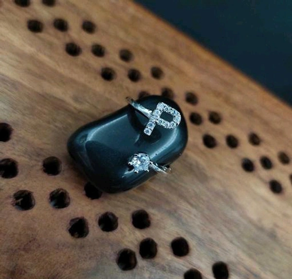 P Letter Ring - Free Size