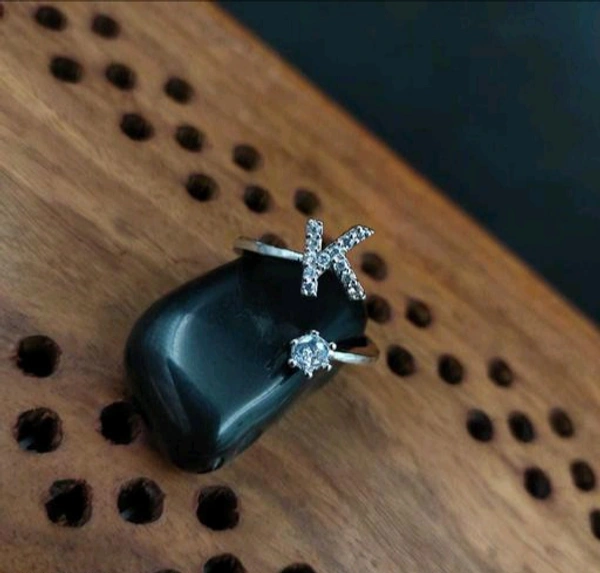 K Letter Ring - Free Size