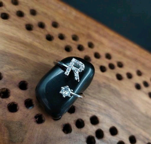 R Letter Ring - Free Size