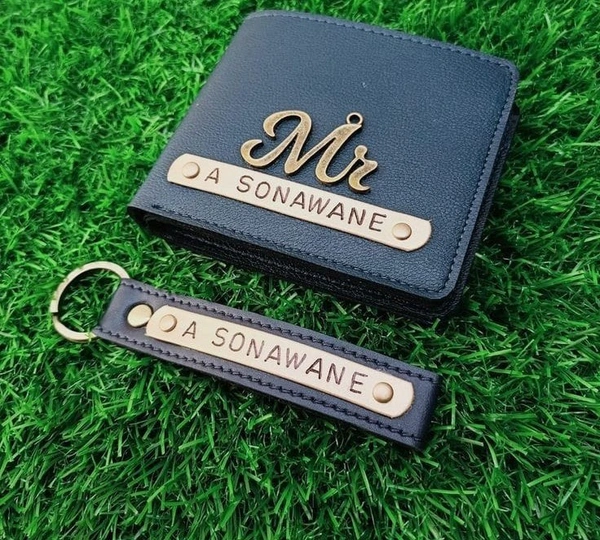 Mens Wallet + Key Chain Combo  - Black