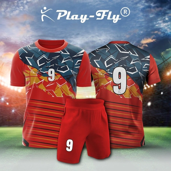 Red & Blue Printed Jersey set with pant (pack of 15)