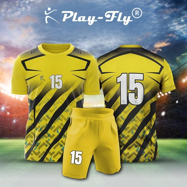 Yellow & black printed Jersey set with pant  (pack of 15)