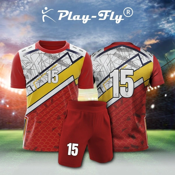 Red and white printed jersey set With pant (pack of 15)