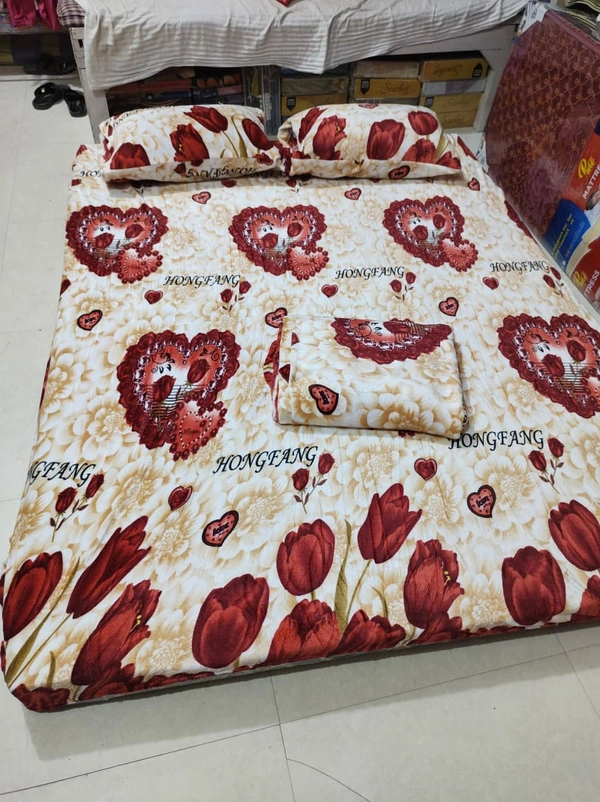 Fleece Bedsheet Non Cotton King Size - All, King Size