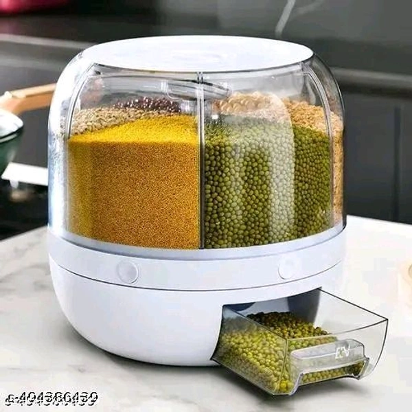 NARUIA 6-Grid Rotating Food Dispenser - Stackable Cereal