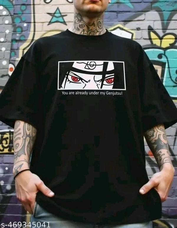 GARMIN Men Cotton Oversize Tshirts - Itachi Uchiha Naruto Manga Anime