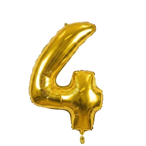 14 Inch Gold Number 4 Foil Balloon