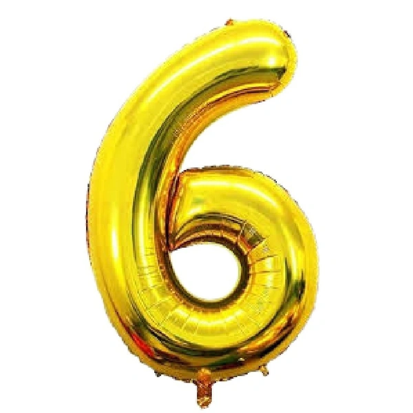 32-Inch Gold Number 6 Balloon