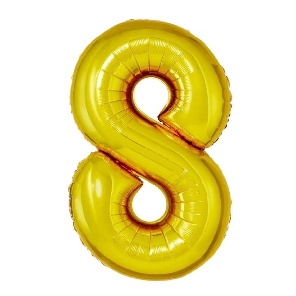 14 Inch Gold Number 8 Foil Balloon
