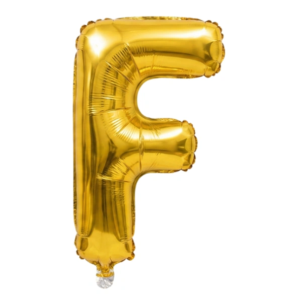 14 Inch Golden Letter “F” Foil Balloon