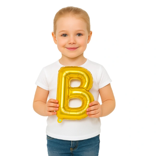 14 Inch Golden Letter “B” Foil Balloon