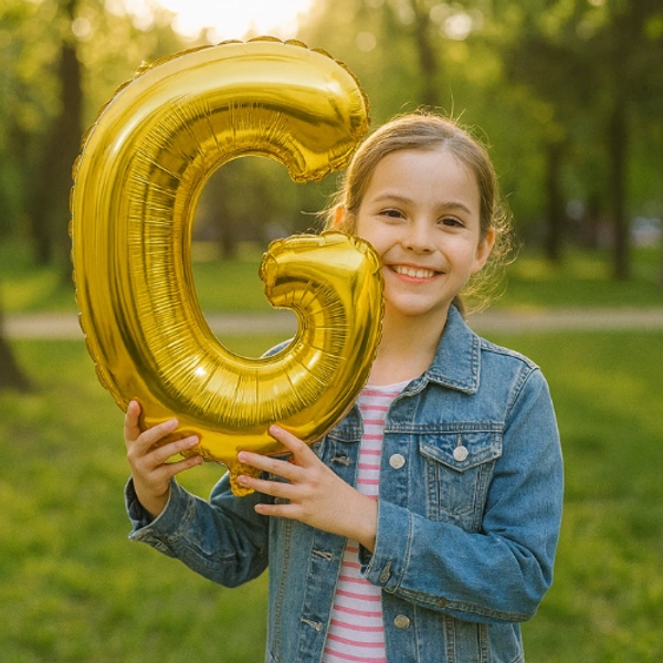 14 Inch Golden Letter “G” Foil Balloon