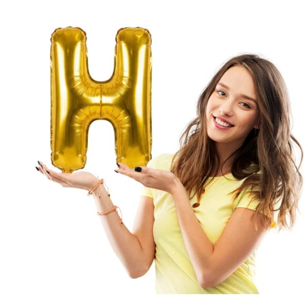 14 Inch Golden Letter “H” Foil Balloon