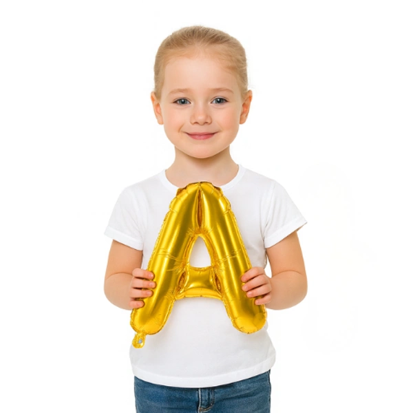 14 Inch Golden Letter “A” Foil Balloon