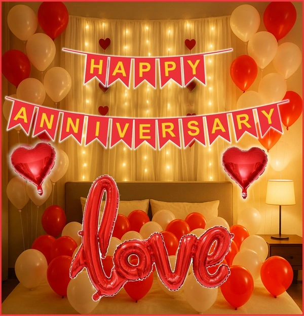 Anniversary Decoration Kit – Red & White Theme