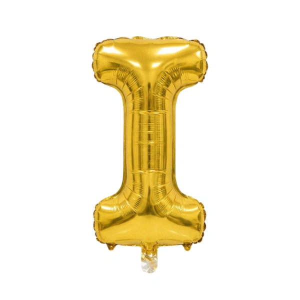 14 Inch Golden Letter “I” Foil Balloon