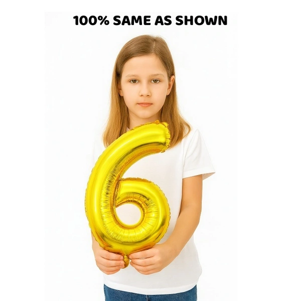 32-Inch Gold Number 6 Balloon