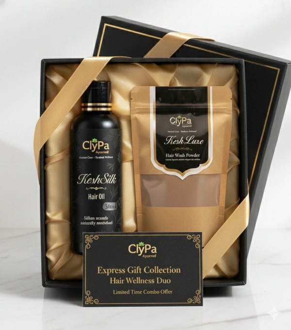 ClyPa Herbal Hair Oil and Powder Combo Pack – Natural Hair Growth Booster, Frizz Control, Root Repair & Scalp Detox