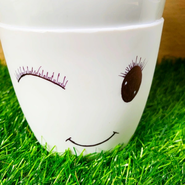 2 Peace Lily ( With 2 Cute Pots )  - white outer + white inner pot , 12 - 15 inch 