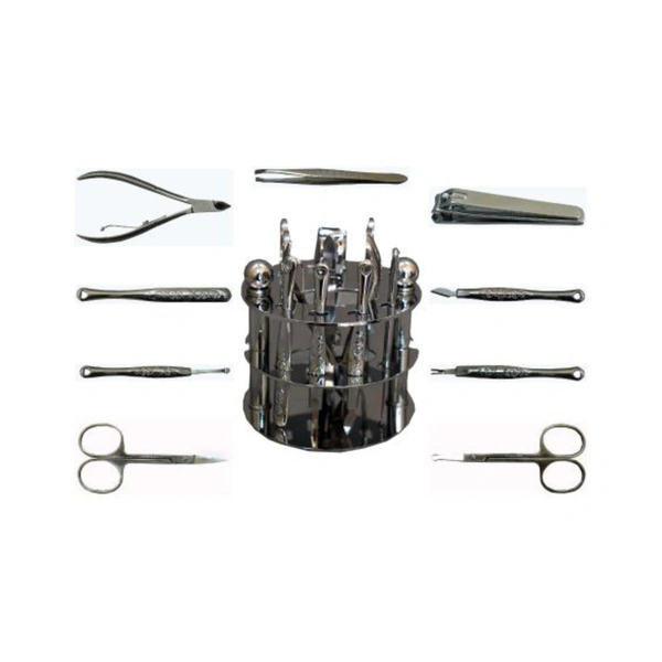 9 PC MANICURE SET WITH STAND