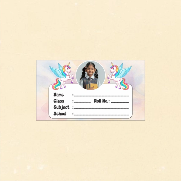 Ayodhara Personalized Photo Name Sticker for kids | Custom Labels for Notebooks