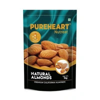 Pureheart Nutreat Natural Almonds (1 kg) Premium California Almond Nuts
