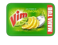 Vim Dishwash Bar Lemon Tub, With Power Of Lemon, 500 g