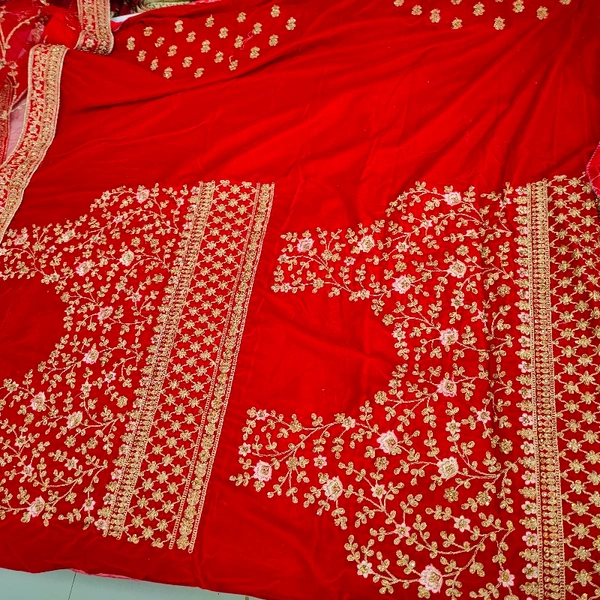 Amazing Designer BRIDAL LEHENGA - totmato red, free size