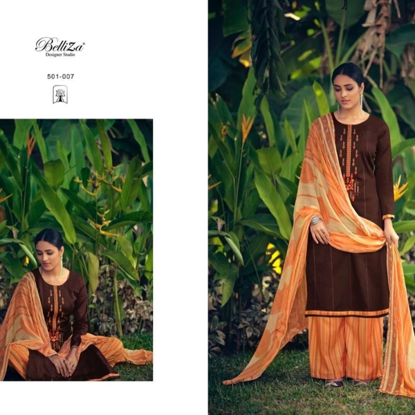 Beautifull jam Cotton Suit With Semi Pure Dupatta & Printed Bottom 