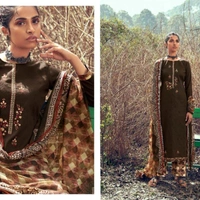 Beautifull jam Cotton Suit With Semi Pure Dupatta & Printed Bottom 