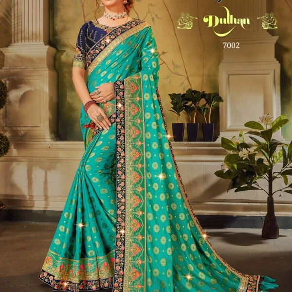 Designer Brocket Silk Saree With Designer Blouse 