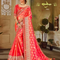 Designer Brocket Silk Saree With Designer Blouse 