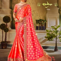 Designer Brocket Silk Saree With Designer Blouse 