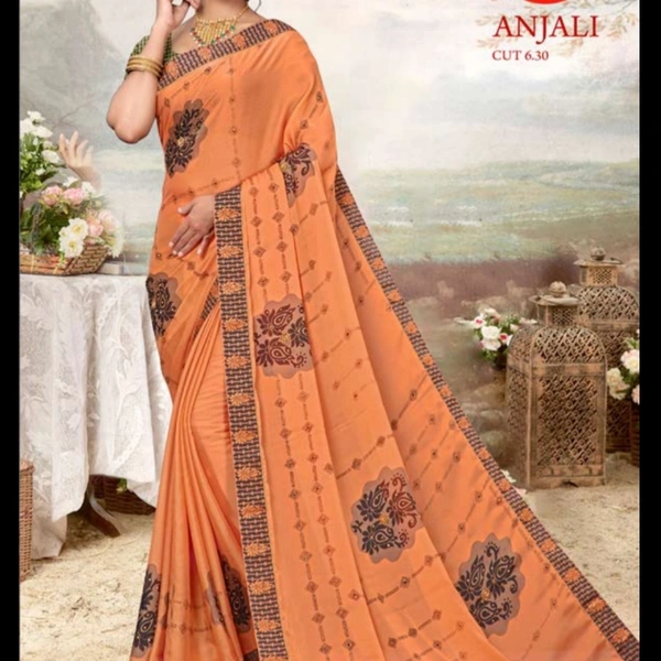 Beautifull Rangoli Silk Saree With Beautifull Work