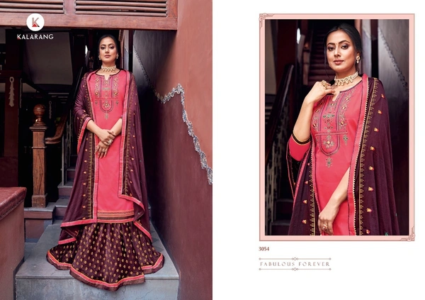 Designer Unstitch Suit With Silk Lehenga