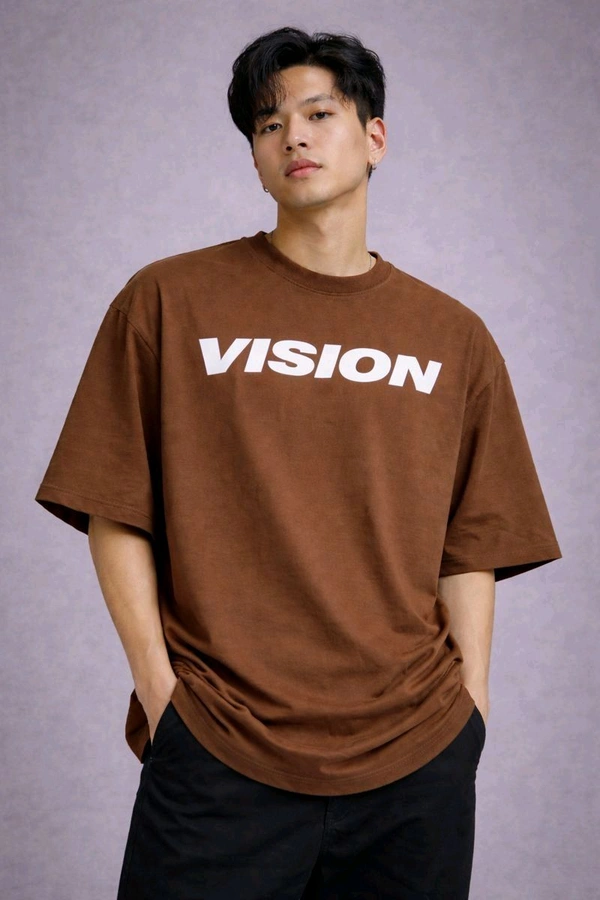 Lapex VISION printed Rich Chocolate Brown T Shirt 