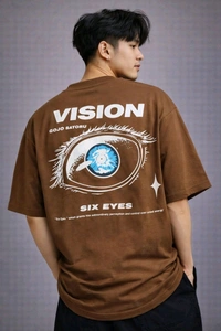 Lapex VISION printed Rich Chocolate Brown T Shirt - M