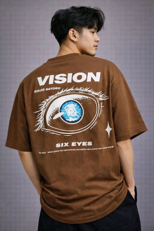 Lapex VISION printed Rich Chocolate Brown T Shirt - M