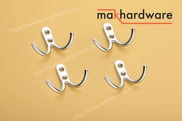 J HOOK Stainless Steel Unbreakable J Type Two Hook Bathroom Hooks Cloth Hanger Wall Hook Door Robe Hooks for Hanging Keys, Clothes Per Piece...