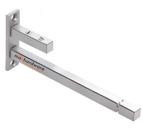 Steel F Type Rectangle Glass Shelf F Bracket 12 Inches 8 MM Silver