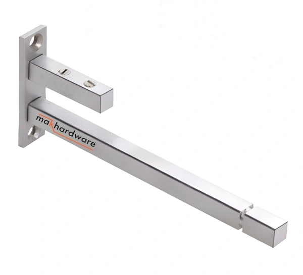 Steel F Type Rectangle Glass Shelf F Bracket 10 Inches 8 MM Silver