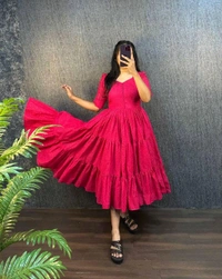 HAKOBA 3 Layer Exclusive Midi Gown - S, White