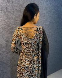 Thooriga - Pure Cotton Kalamkari Kurti Set - 3XL, Black