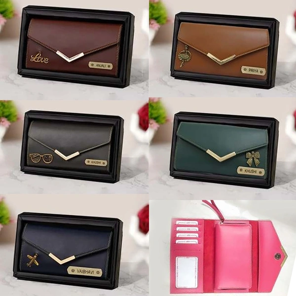 Personalized Clutch Wallet Gift for Women Classic with name and charms